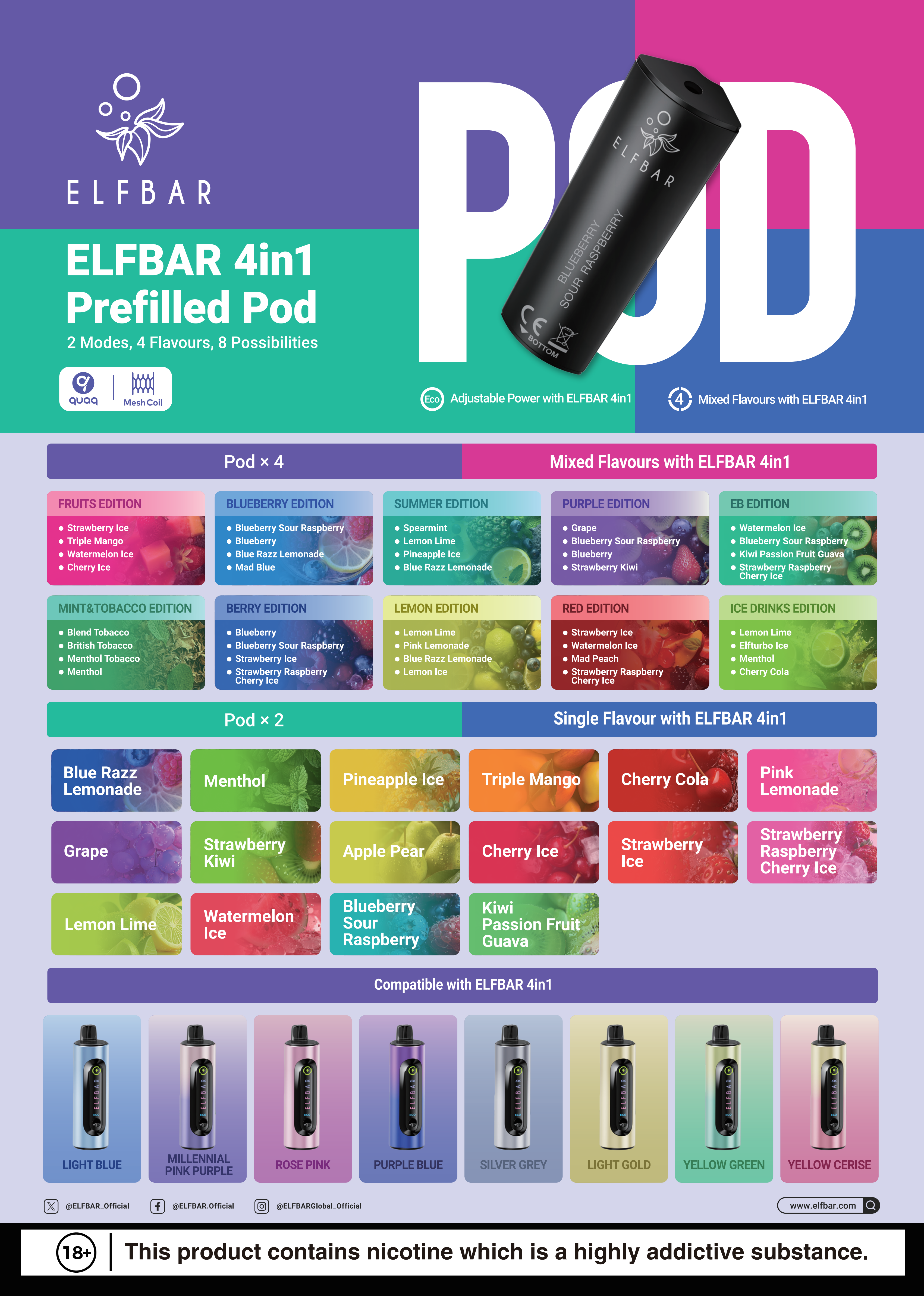 ELF BAR 4 in 1 Prefilled Pods  Arcstrading