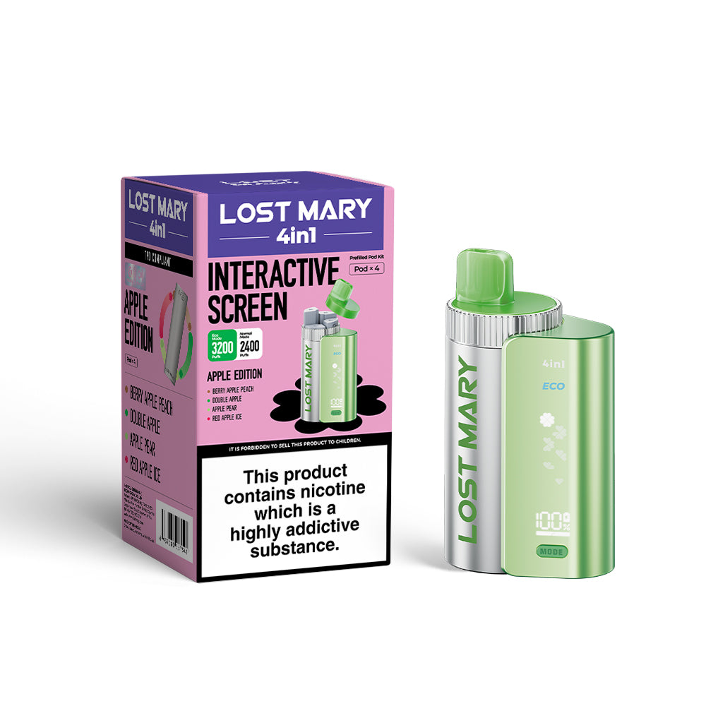Lost Mary 4 in 1 APPLE EDITION ● Double Apple ● Apple Pear ● Red Apple Ice ● Berry Apple Peach - 5 pack