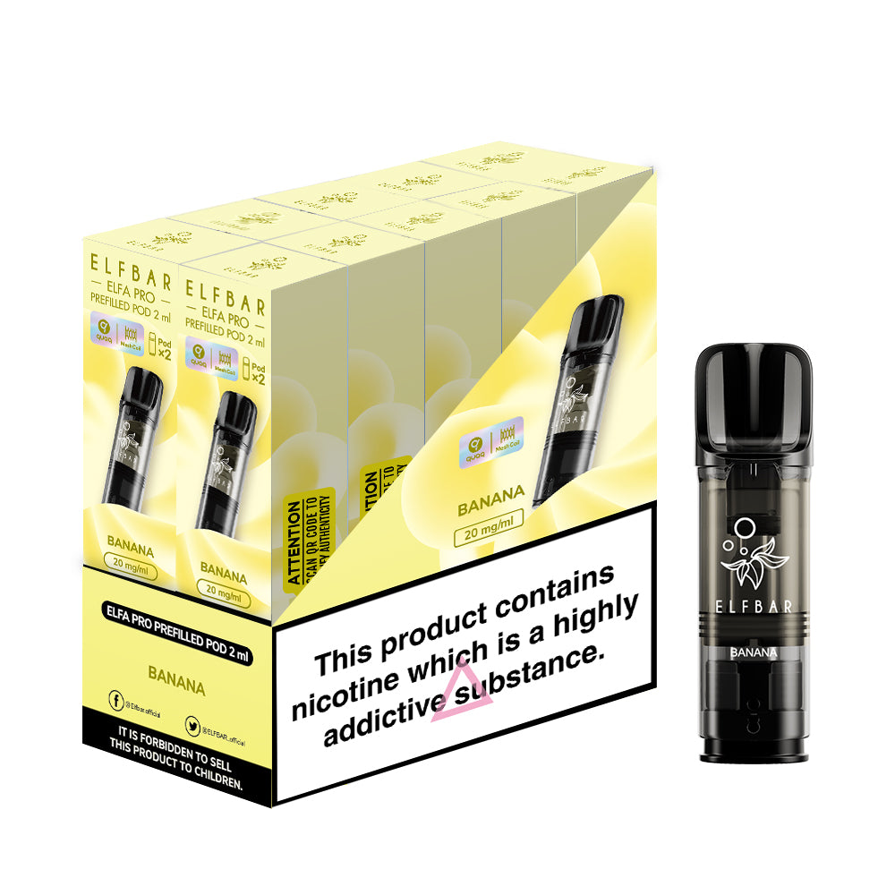Elf Bar Pro Prefilled Pod - Banana 10 pack of 2 pods