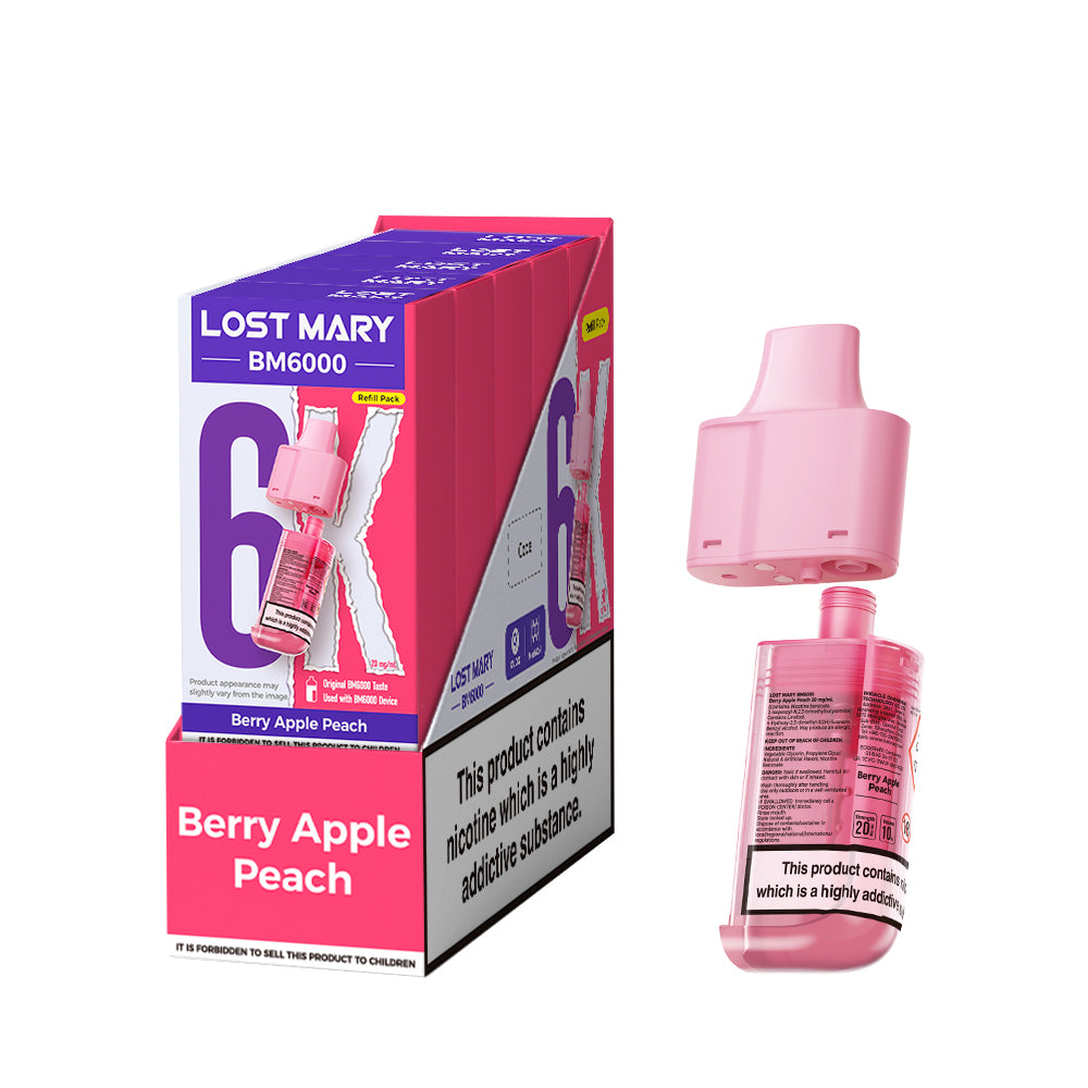 Lost Mary BM6000 Refills - Berry Apple Peach - 5 Pack