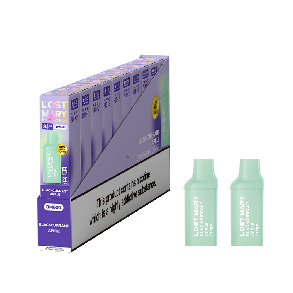 Lost Mary BM600 Prefilled Vape Pods - Blackcurrant Apple - 10 PACKS OF 2 PODS