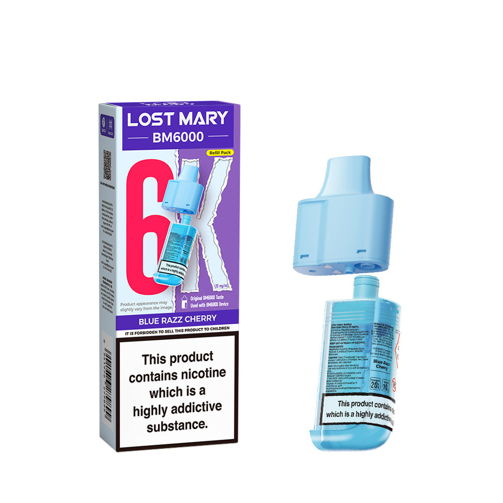 Lost Mary BM6000 Refills - Blue Razz Cherry - 5 pack