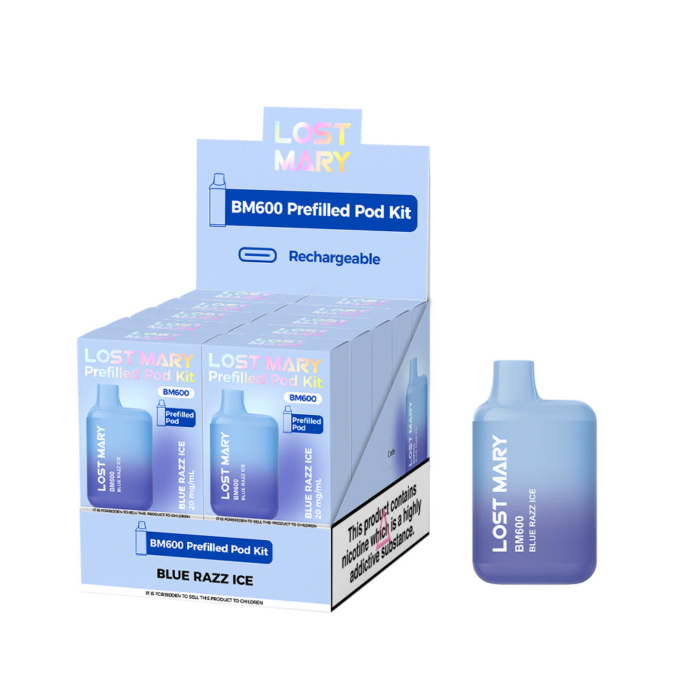 Lost Mary BM600 Blue Razz Ice Prefilled Pod Kit - 20mg