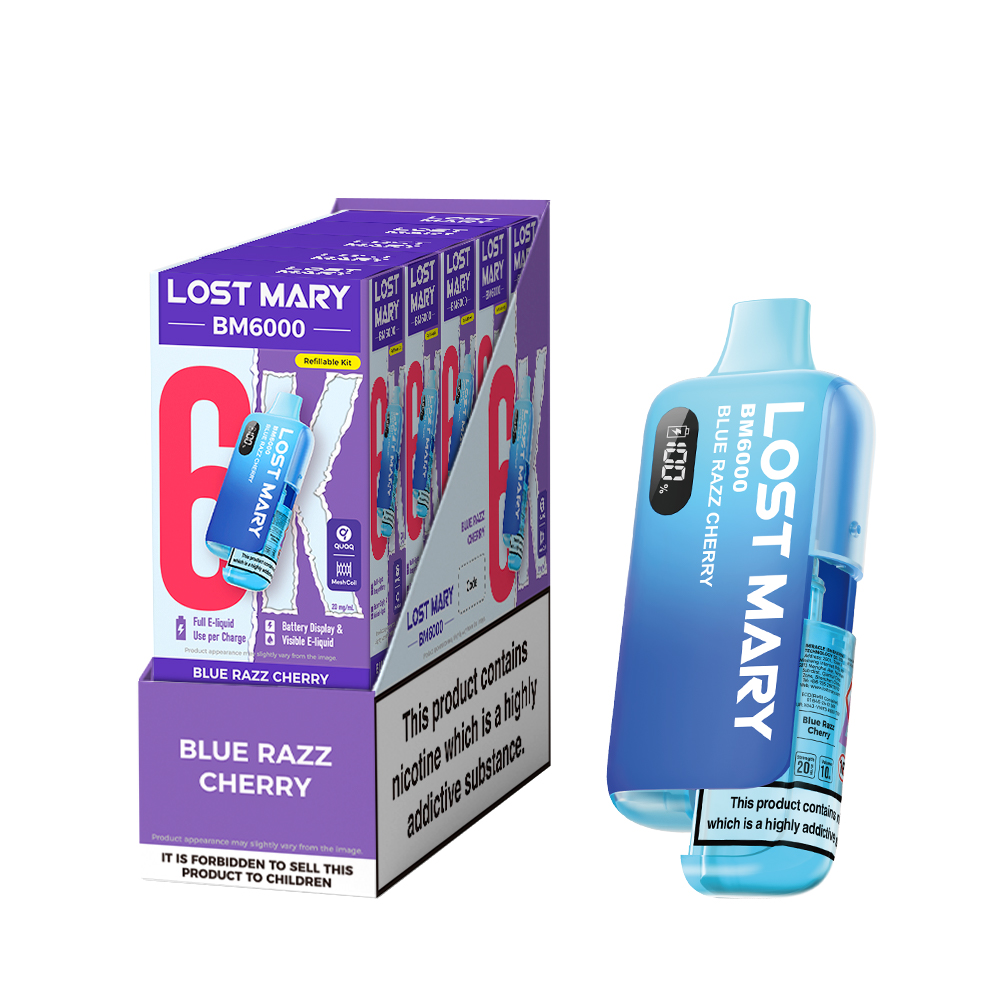 LOSTMARY 6K - BM6000 Kit Blue Razz Cherry - 5PK