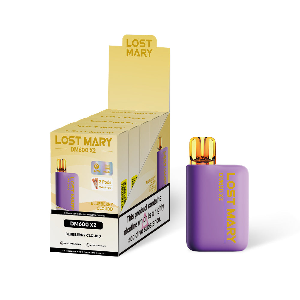 Lost Mary DM600 - Blueberry Cloudd (Blueberry Cotton Candy) 1200 puff - 5 pack -BUY 1 GET 1 FREE