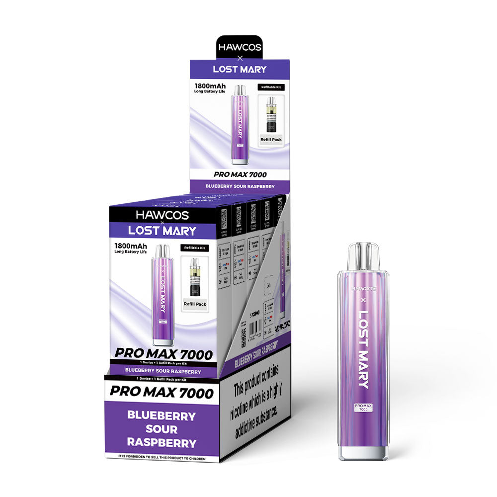 Lost Mary Blueberry Sour Raspberry - Promax 7000 Puff - 5 pack