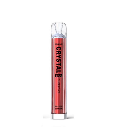SKE Crystal BAR KIT 600 Prefilled - Cherry Ice - 10 PACK - RECHARGEABLE - REPLACEABLE PODS
