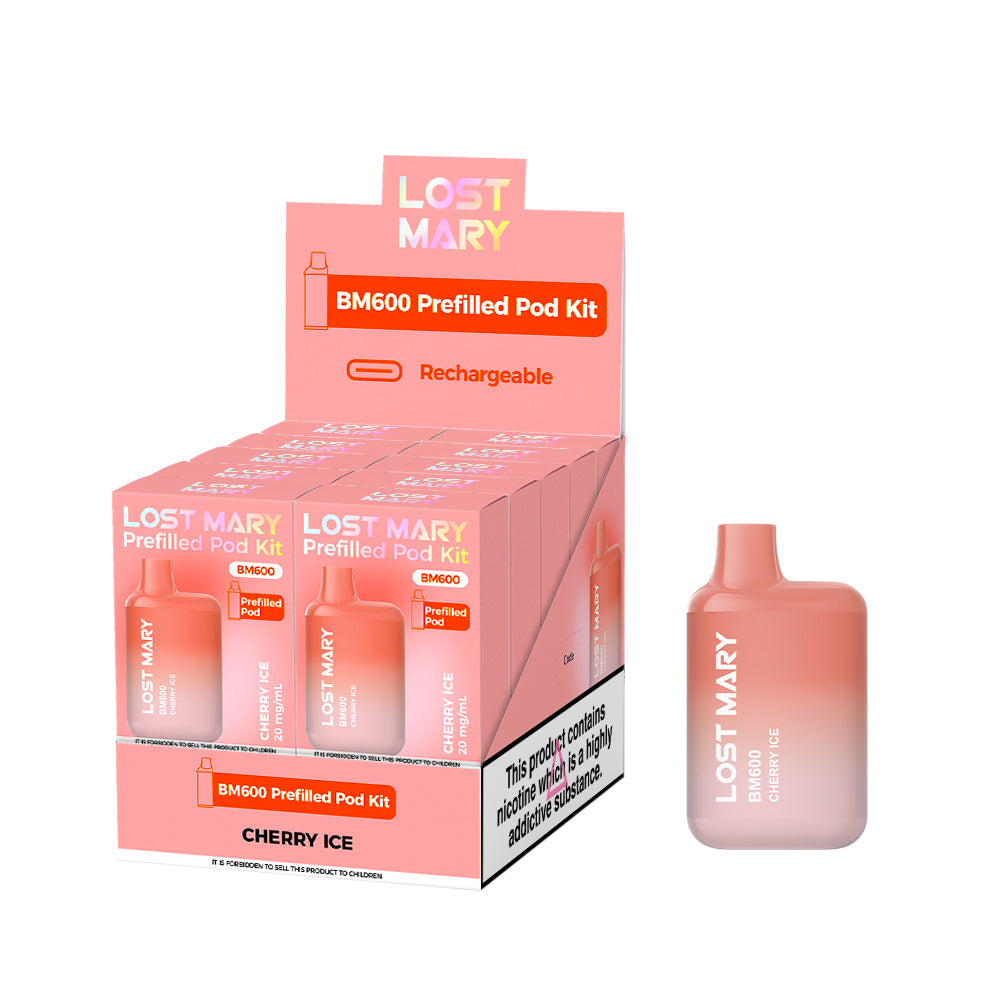 Lost Mary BM600 Cherry Ice Prefilled Pod Kit - 20mg