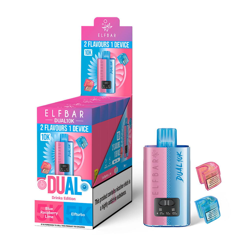 ELF BAR 10K Drinks Edition: Blue Raspberry Lime and Elfturbo - 5 PACK