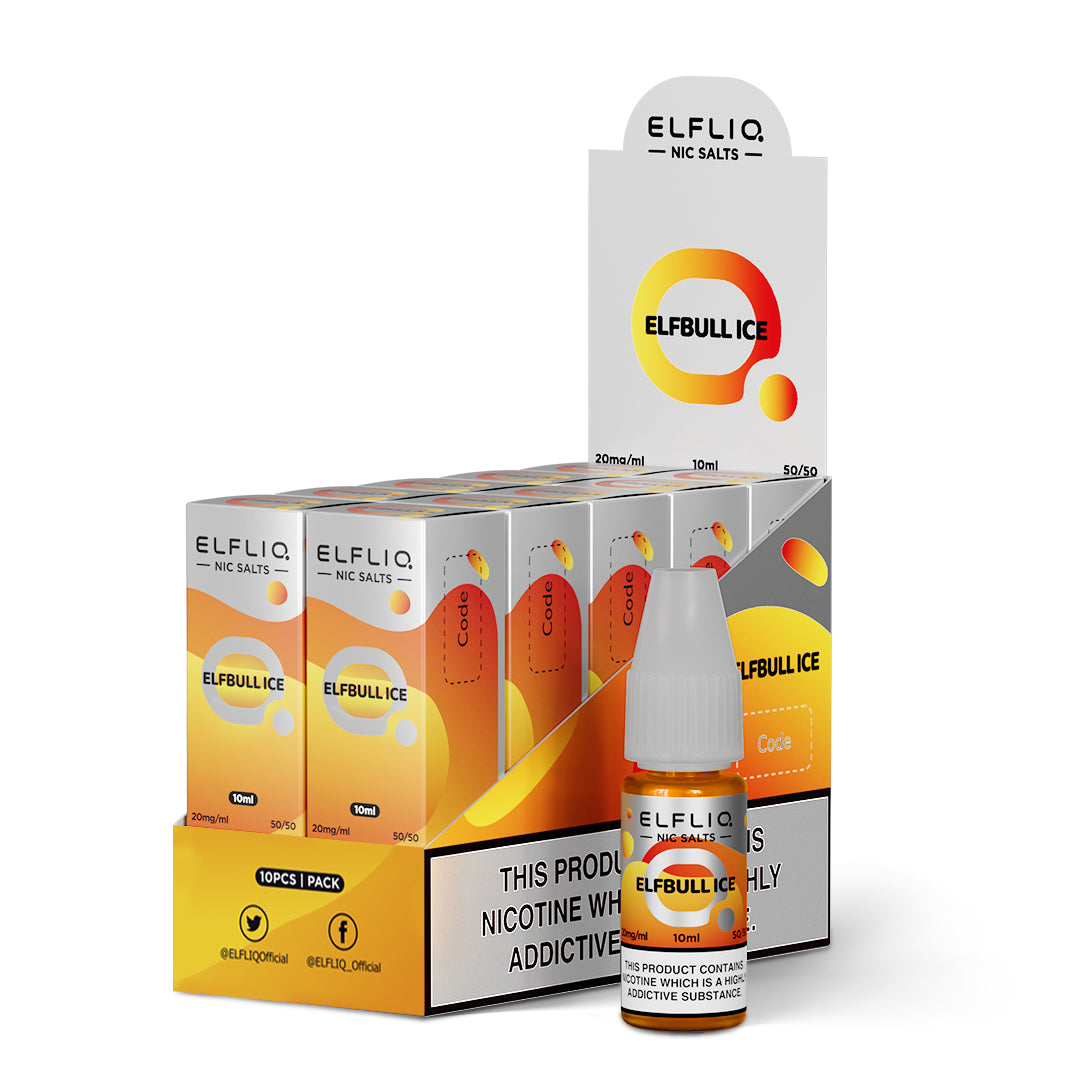 Elf Bar Elfliq Nic Salts / Elfbull Ice 10 PACK - 10ml / 20mg