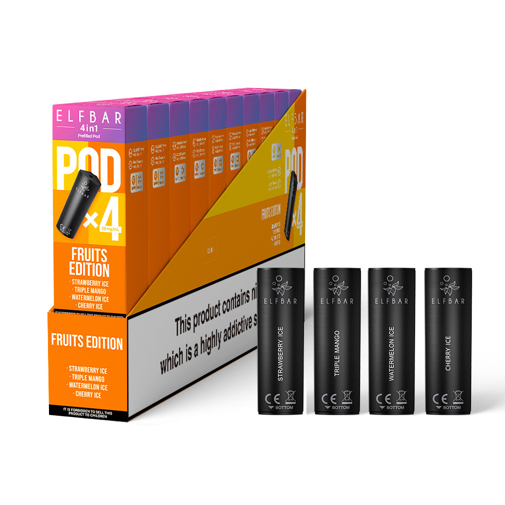 ELF BAR 4-in-1 Pre-filled Pods FRUITS EDITION 10 packs of 4 pods - 40 pods