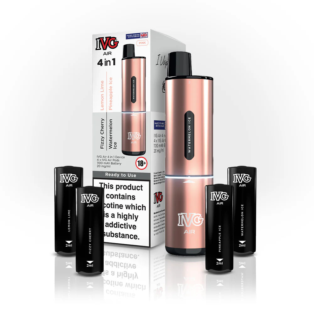 IVG Air 4 In 1 Pink - Fizzy Cherry - Watermelon Ice - Lemon Lime - Pineapple Ice - 5 PACK