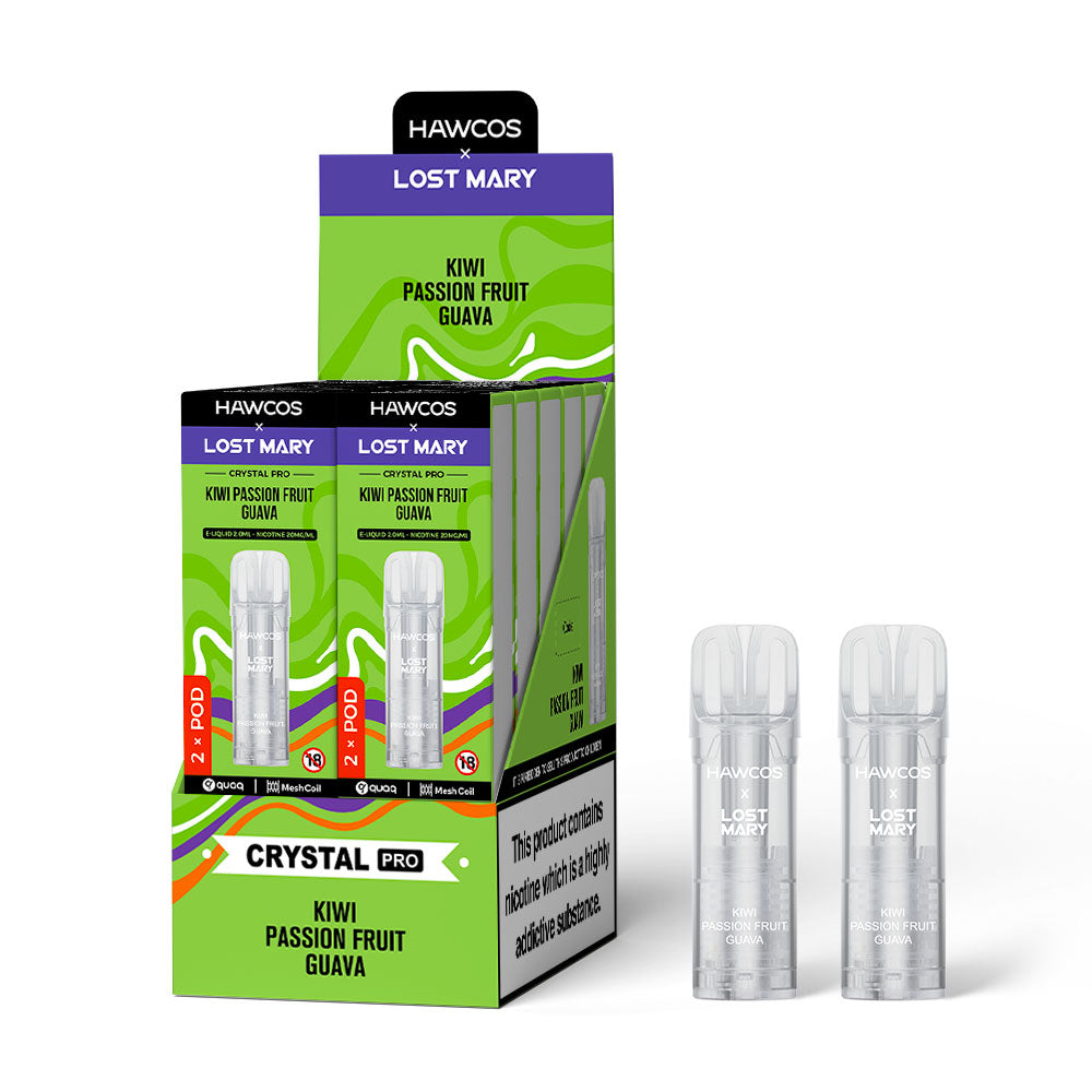Crystal Pro pods Kiwi Passion Fruit Guava - 10 x 2 pack
