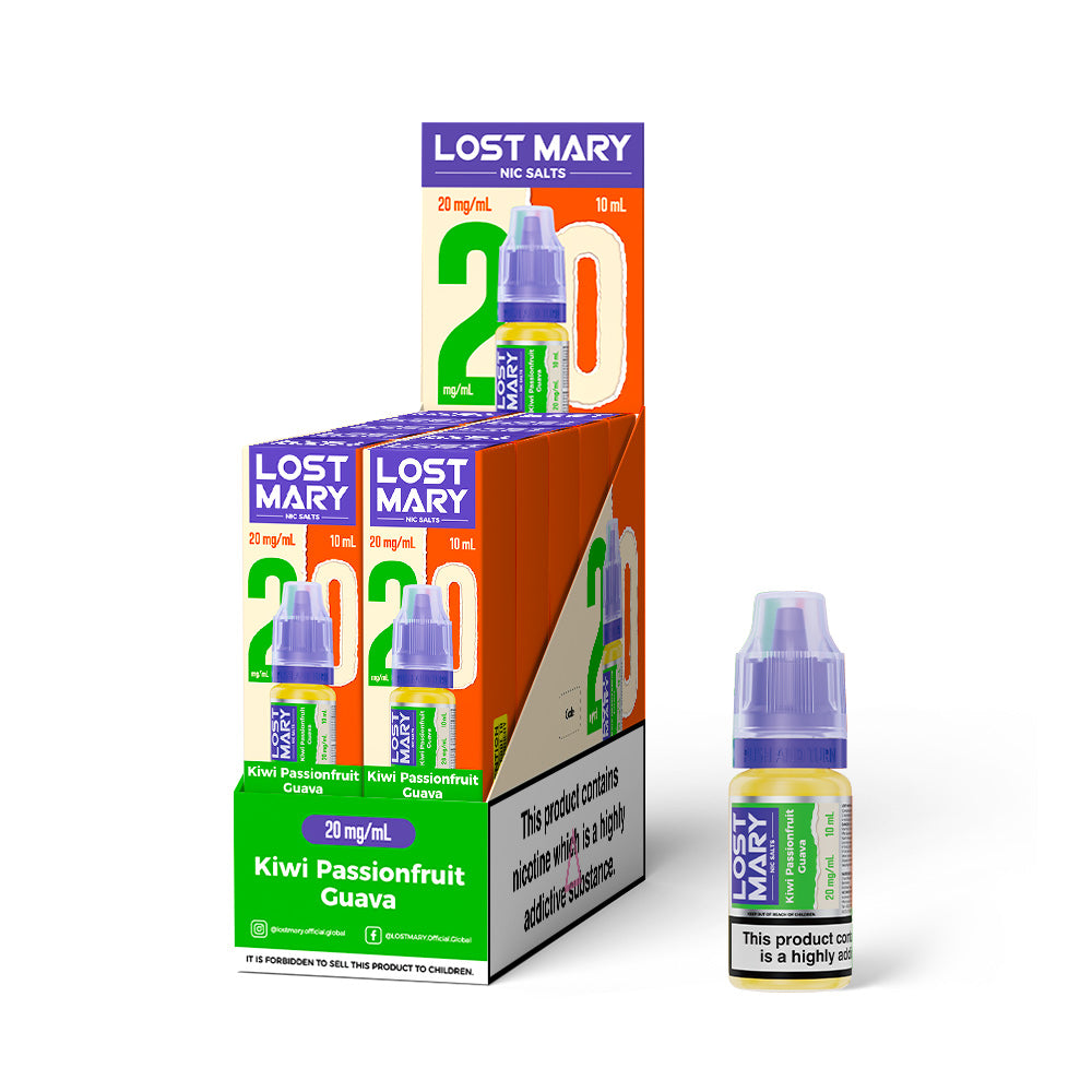Lost Mary Nic salts 20mg - Kiwi Passion Fruit Guava - 10 pack