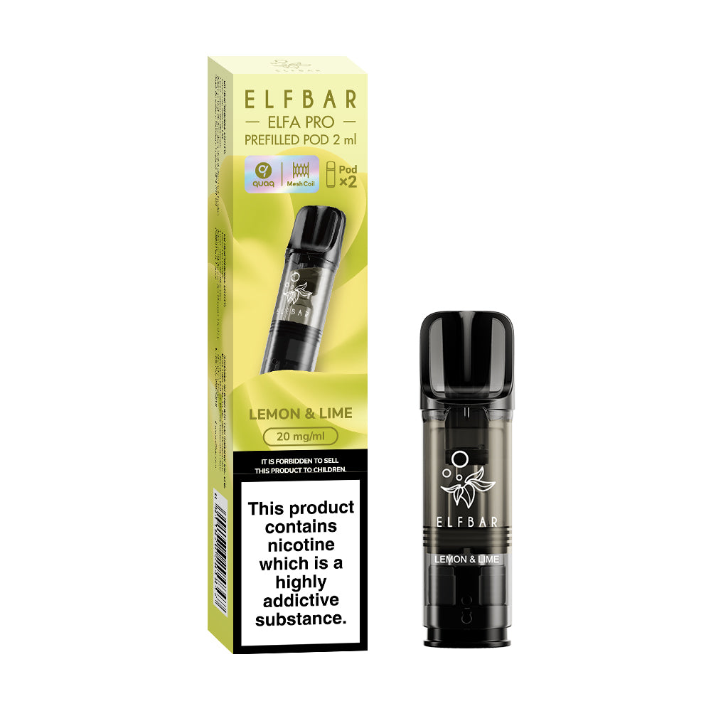 Elfa Pro Pods Refillable - Lemon & Lime Flavour 10 pack of 2 pods
