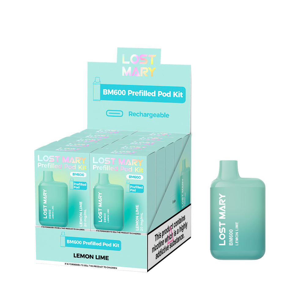 Lost Mary BM600 Lemon Lime Prefilled Pod Kit - 20mg