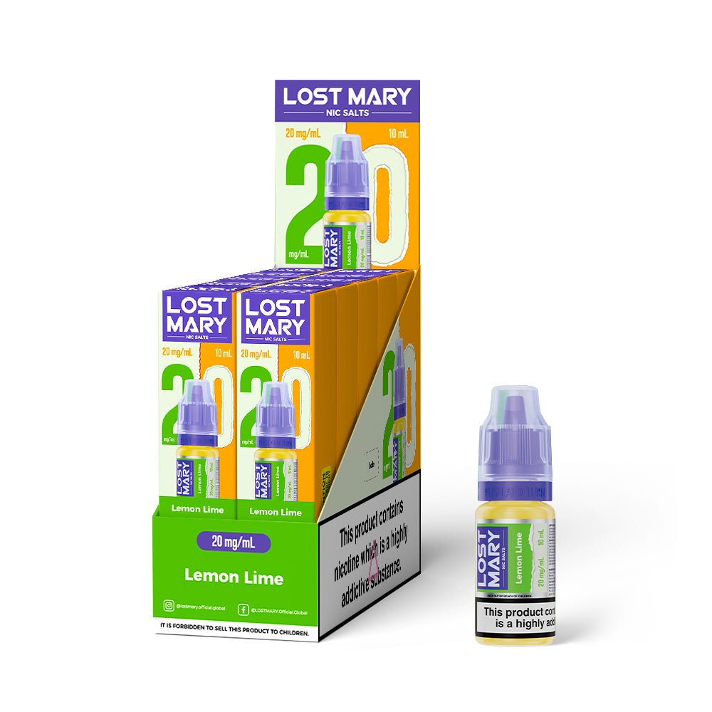 Lost Mary Nic salts 20mg - Lemon Lime - 10 pack