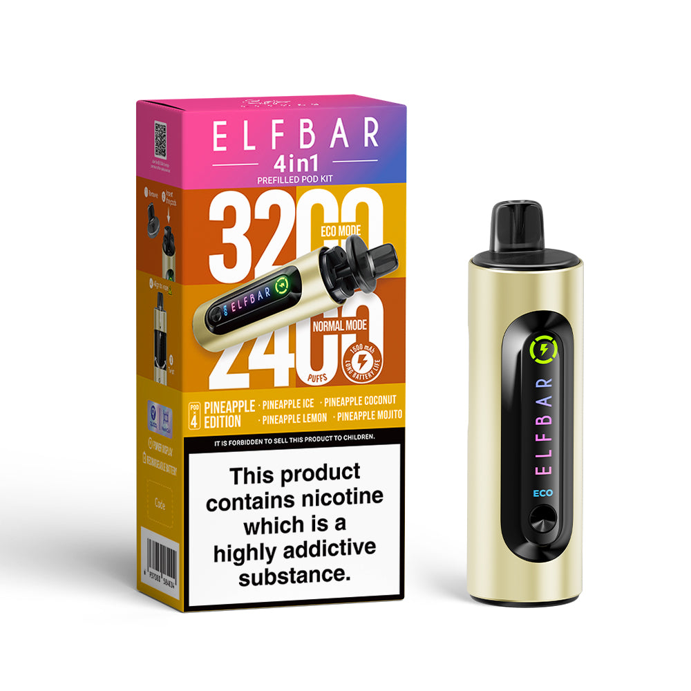 Elf Bar 4 in 1 - Pineapple Edition - Pineapple Ice - Pineapple Mojito - Pineapple Coconut - Pineapple Lemon - 5 pack