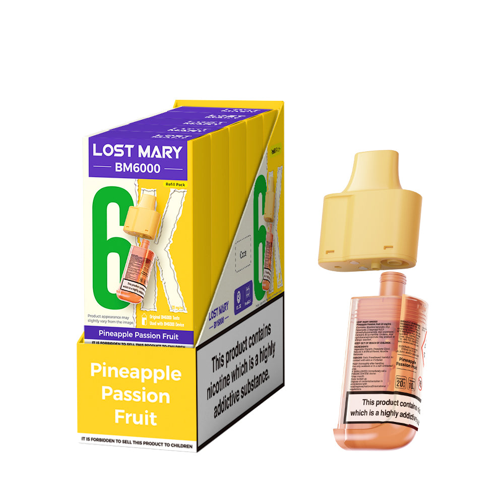 Lost Mary BM6000 Refills - Pineapple Passion Fruit - 5 Pack