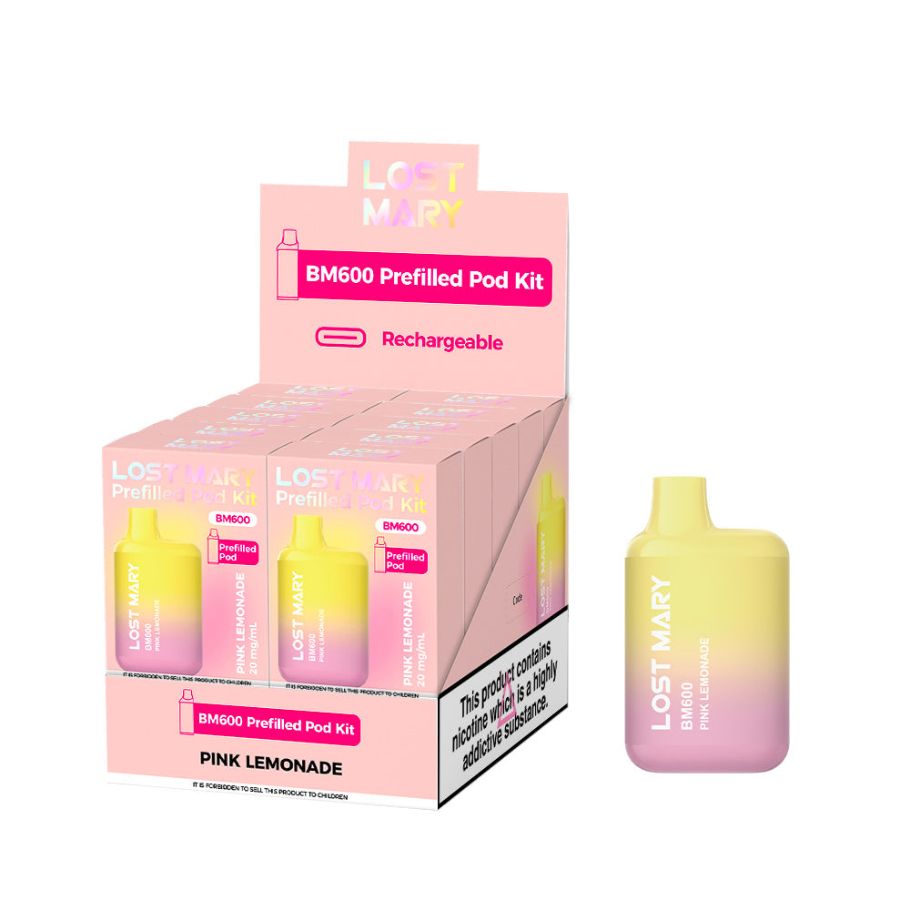 Lost Mary BM600 Pink Lemonade Prefilled Pod Kit - 20mg