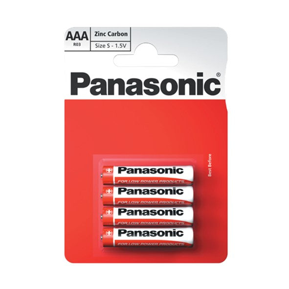Pannasonic - Panasonic AAA 4 Pack Zinc Batteries