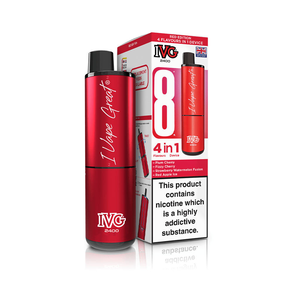 IVG 4 IN 1 - UP TO 2400 PUFFS - RED EDITION - 5 PACK