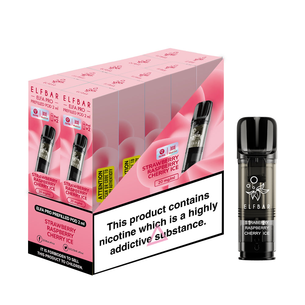 Elf Bar Pro Prefilled Pod - Strawberry Raspberry Cherry Ice 10 pack of Arcstrading Elf Bar Pro Prefilled Pod - Strawberry Raspberry Cherry Ice 10 pack of Arcstrading