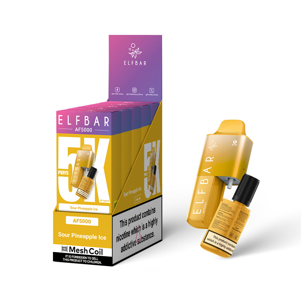ELF Bar 5000 Puff - Sour Pineapple ice - 5 pack