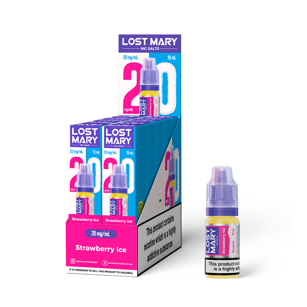 Lost Mary Nic salts 20mg - Strawberry Ice - 10 pack