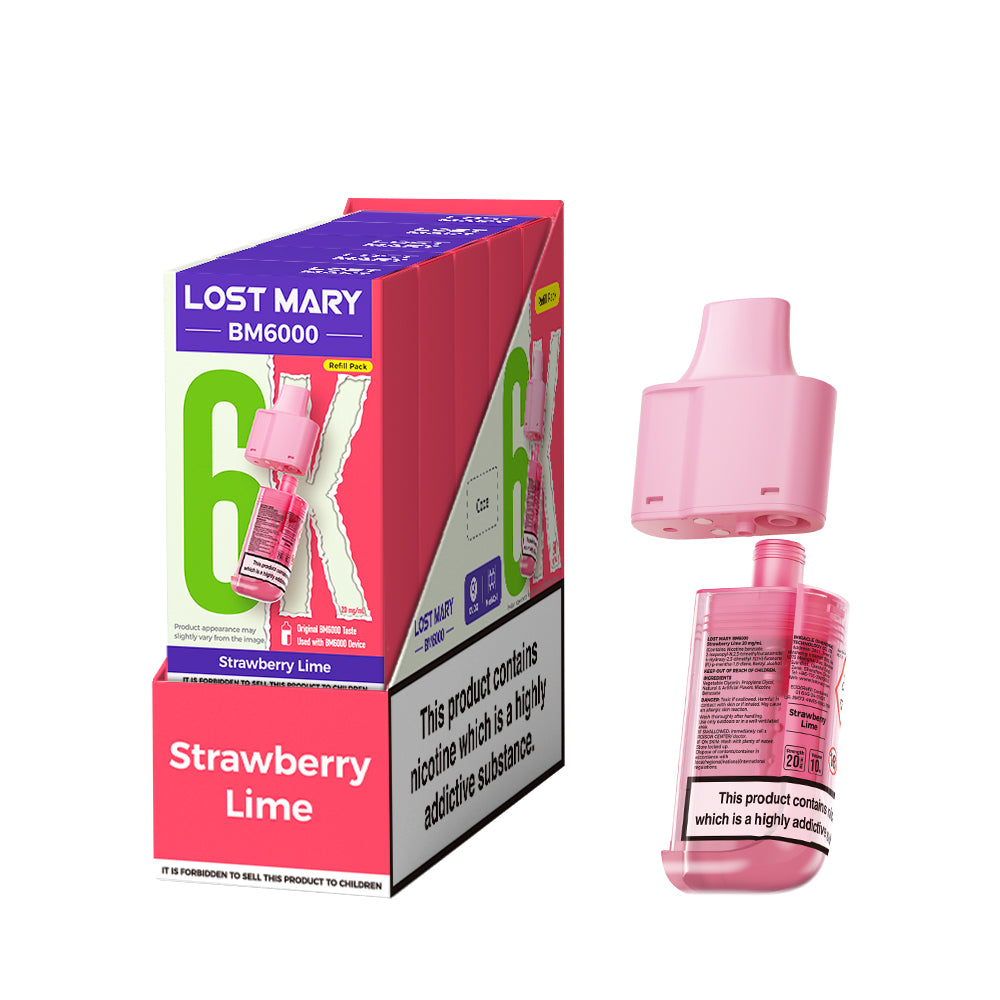 Lost Mary BM6000 Refills - Strawberry Lime - 5 Pack