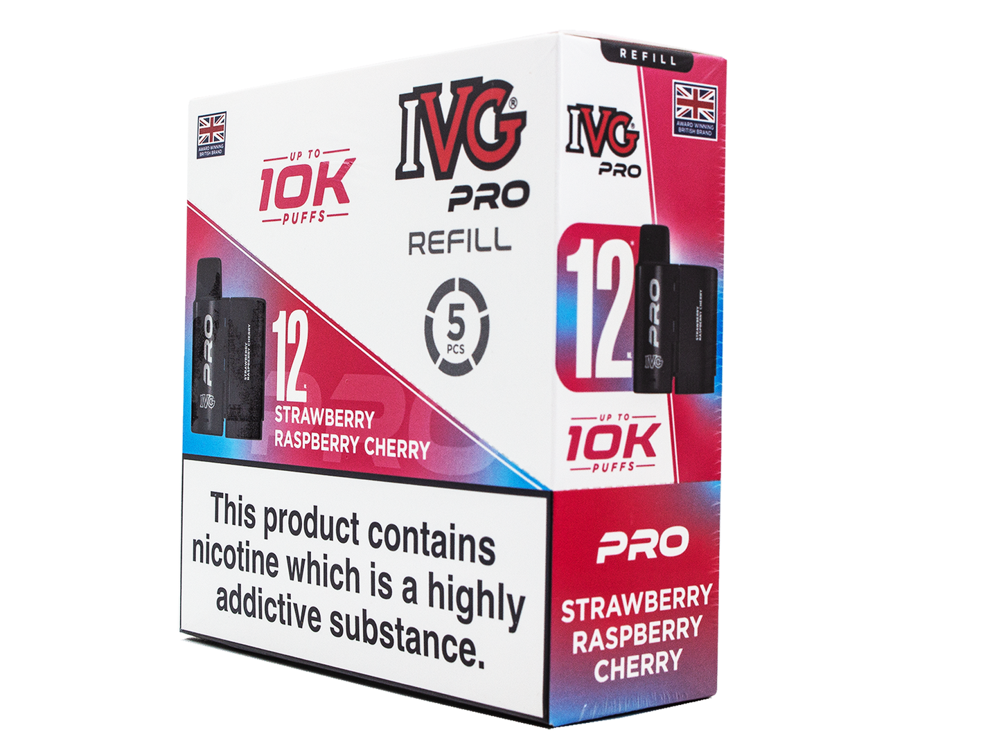 IVG PRO REFILL STRAWBERRY RASPBERRY CHERRY - 5 PACK