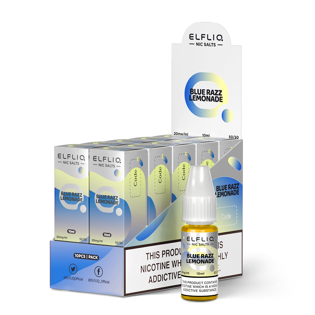 Elf Bar Elfliq Nic Salts / Blue Razz Lemonade 10 PACK - 10ml / 20mg