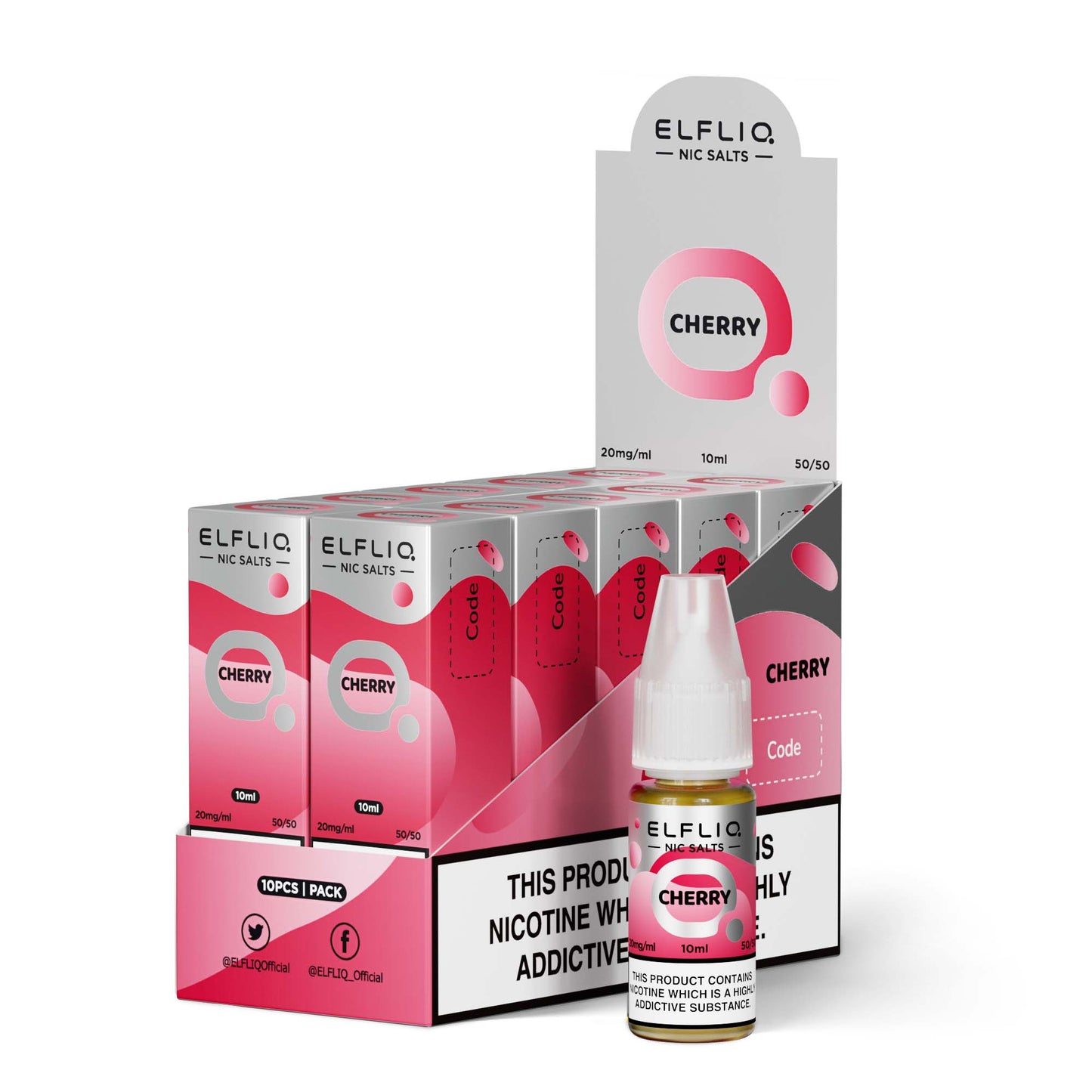 Elf Bar Elfliq Nic Salts / CHERRY 10 PACK - 10ml / 20mg