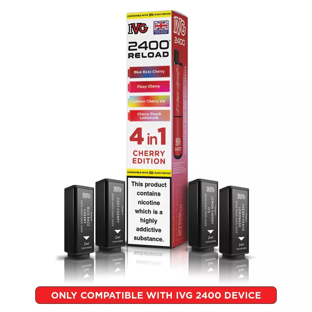 IVG 2400 4 In 1 Cherry Edition Reload Pods 5 pack