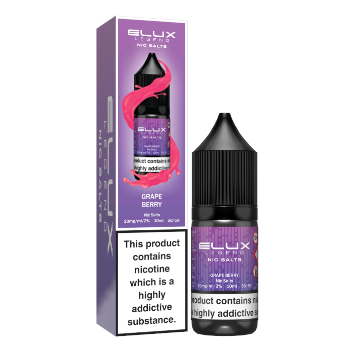 Elux Nic Salts 20mg - Grape Berry - 10 Pack