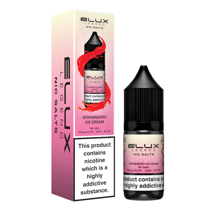Elux Nic Salts 20mg - Strawberry Ice Cream - 10 Pack