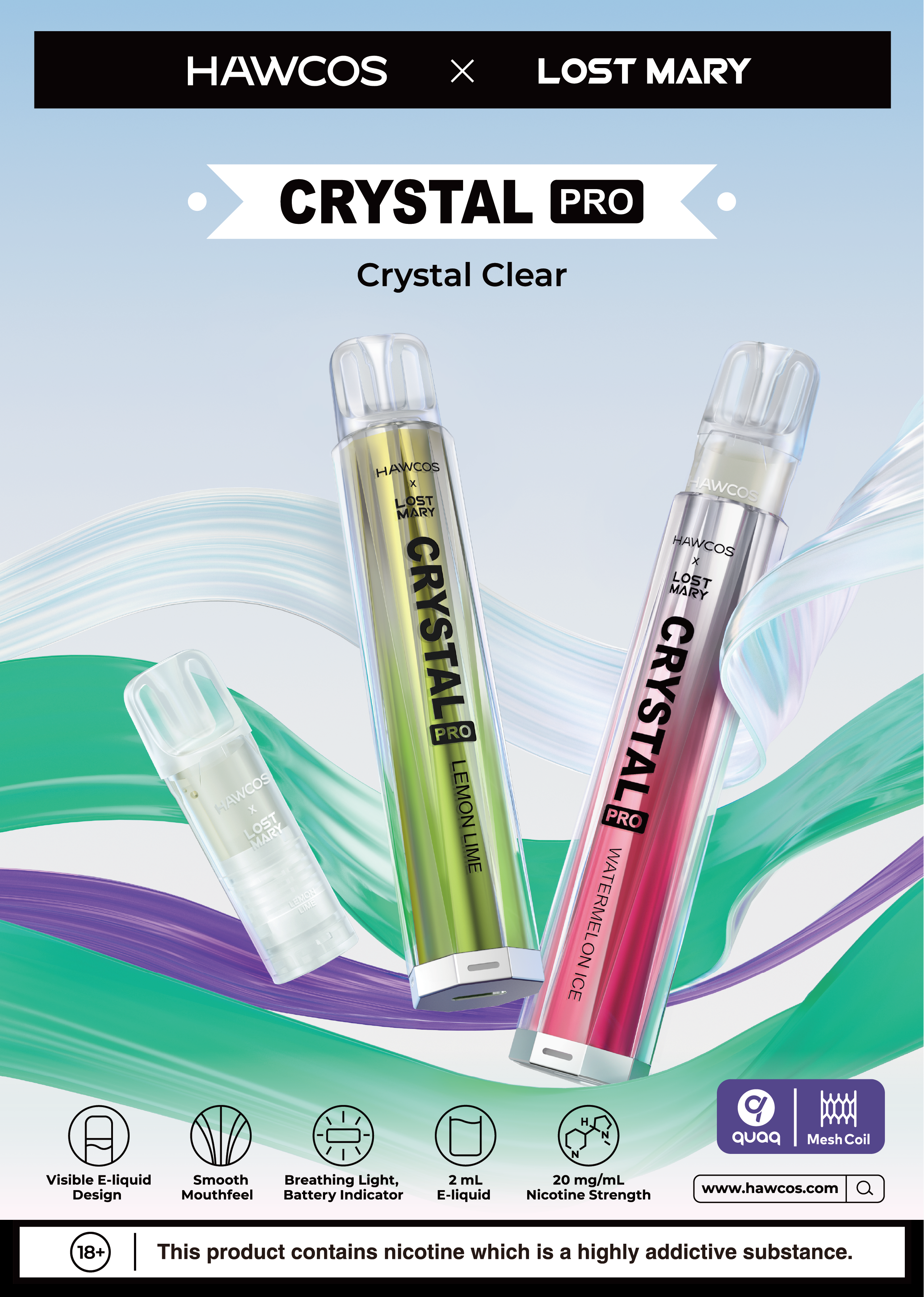 The Hawcos / Lost Mary Crystal Pro Prefilled Vape Kit