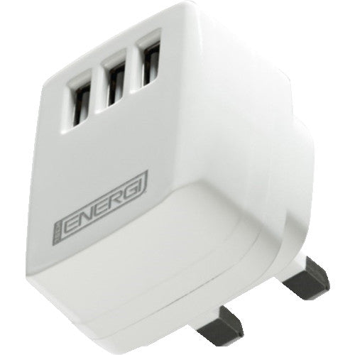 Phone Accessories - Triple USB Mains Charger 3.1Amp - White. Please note - these come loose and without packaging