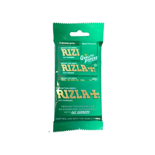 Rizla Papers - 5 Booklets Green Regular Papers to Hang