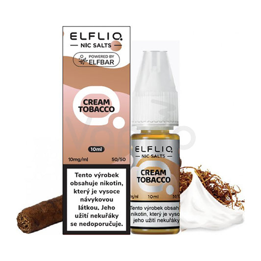 Elf Bar Elfliq Nic Salts / Cream Tobacco 10 PACK  - 10ml / 20mg