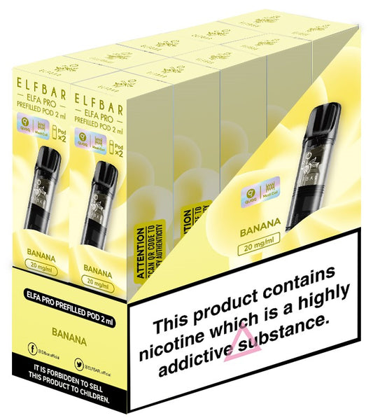 Elf Bar Pro Prefilled Pod - Banana 10 pack of 2 pods