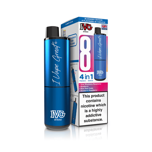 IVG 4 IN 1 - UP TO 2400 PUFFS - BLUEBERRY EDITION - 5 PACK
