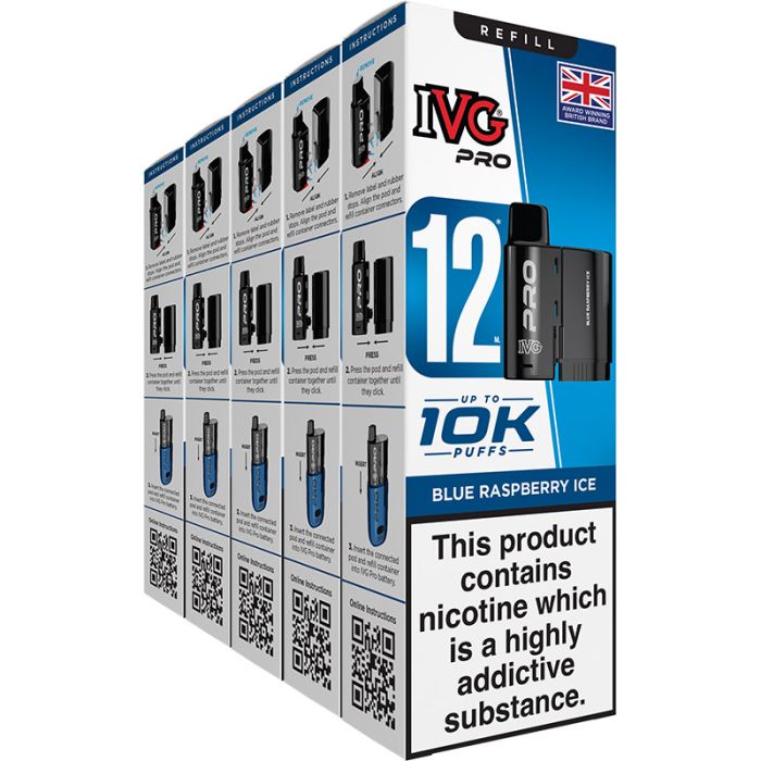 IVG PRO REFILL BLUE RASPBERRY ICE 5 PACK