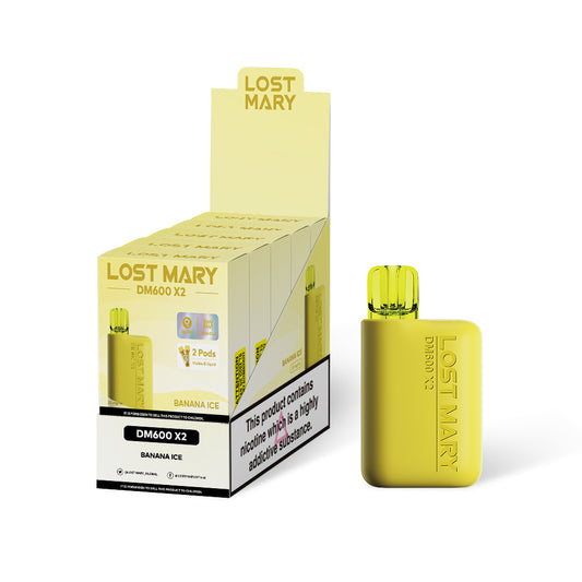 Lost Mary DM600 - Banana Ice 1200 puff - 5 pack