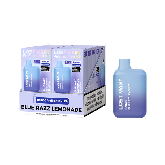 Lost Mary BM600 Blue Razz Lemonade Prefilled Pod Kit - 20mg - 10 pack