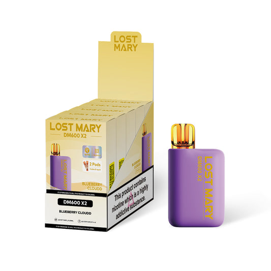Lost Mary DM600 - Blueberry Cloudd (Blueberry Cotton Candy)  1200 puff - 5 pack