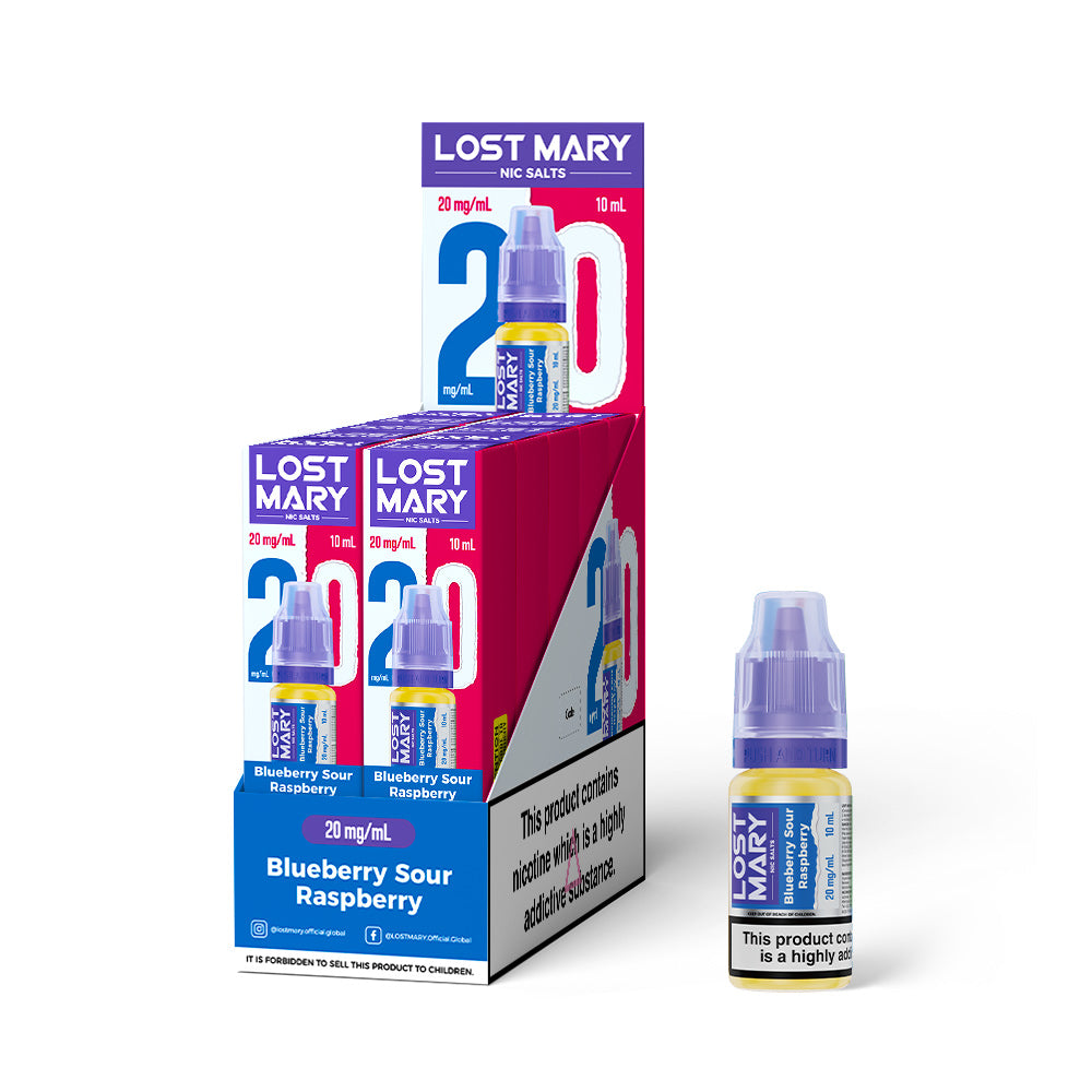 Lost Mary Nic salts 20mg - Blueberry Sour Raspberry - 10 pack