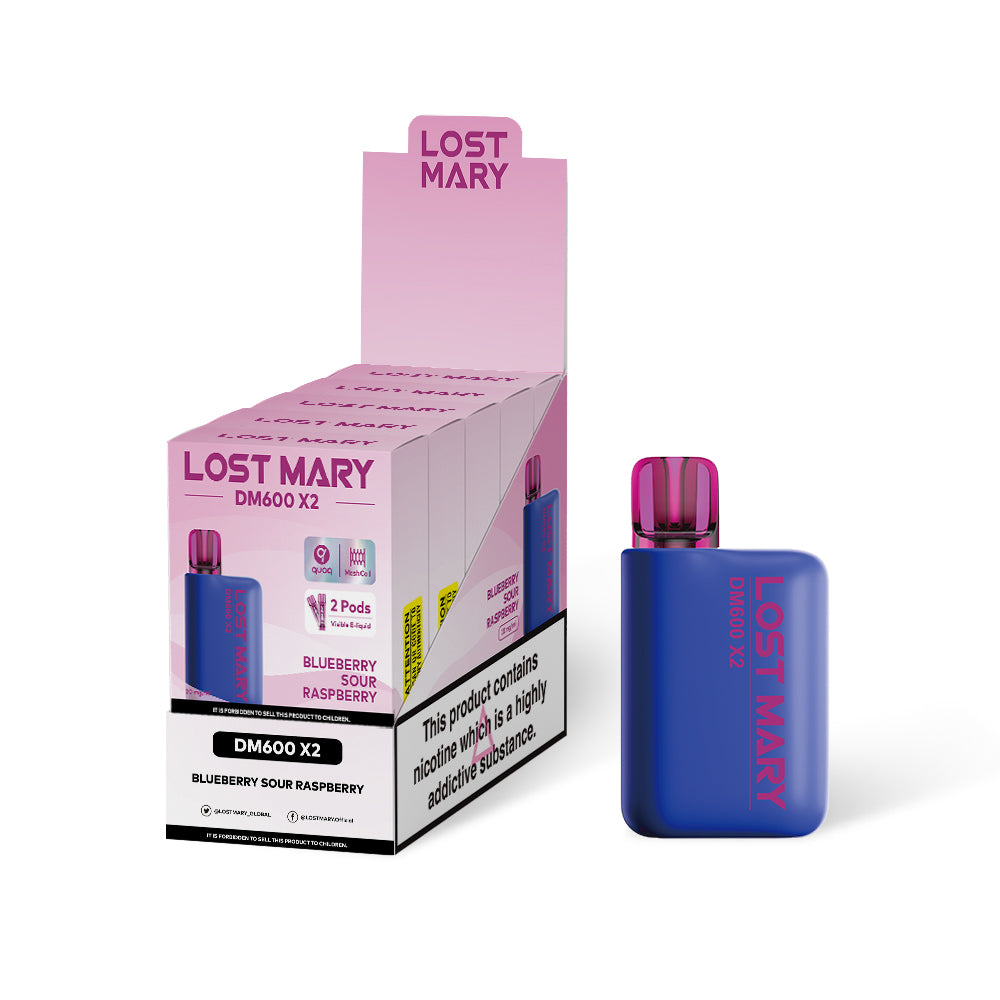 Lost Mary DM600 - Blueberry Sour Raspberry 1200 puff - 5 pack