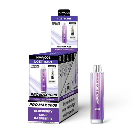 Lost Mary Blueberry Sour Raspberry - Promax 7000 Puff - 5 pack