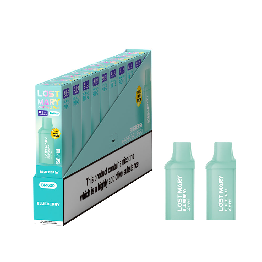 Lost Mary BM600 Prefilled Vape Pods - Blueberry - 10 PACKS OF 2 PODS